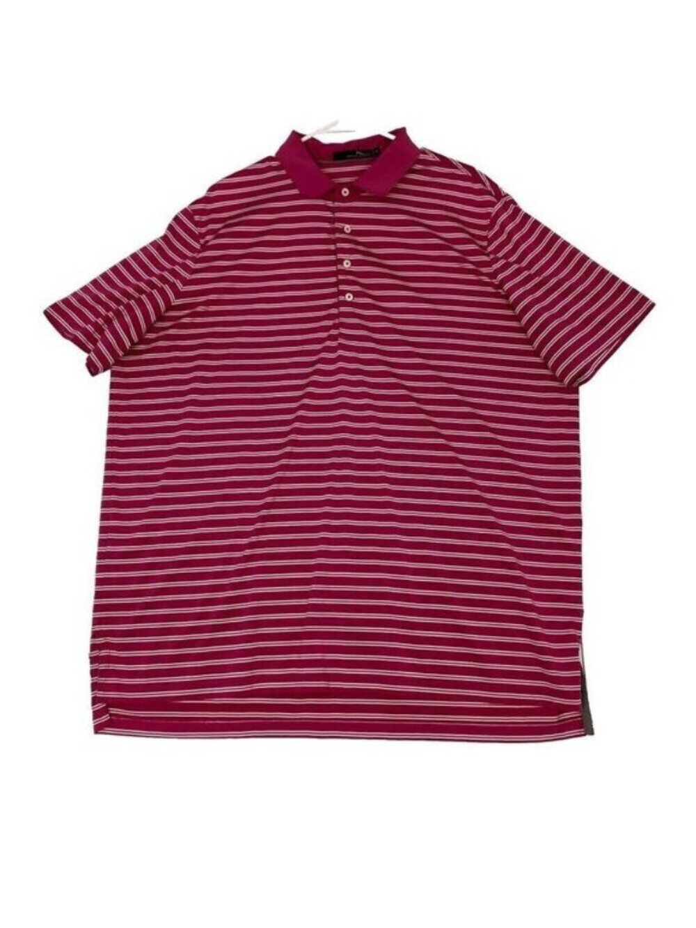 RLX Ralph Lauren Polo Shirt Mens XXL Pink Striped Short Sleeve Stretch Adult